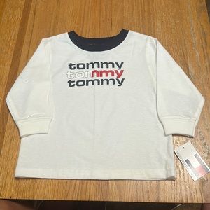 Tommy Hilfiger long sleeve white top 6-12 months NWT
